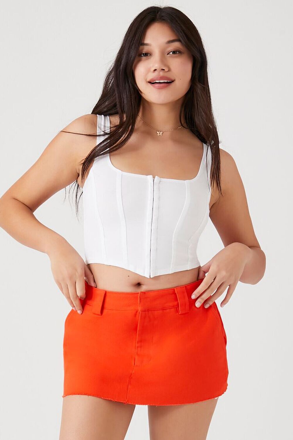 

Мини-юбка из твила Forever 21, красный