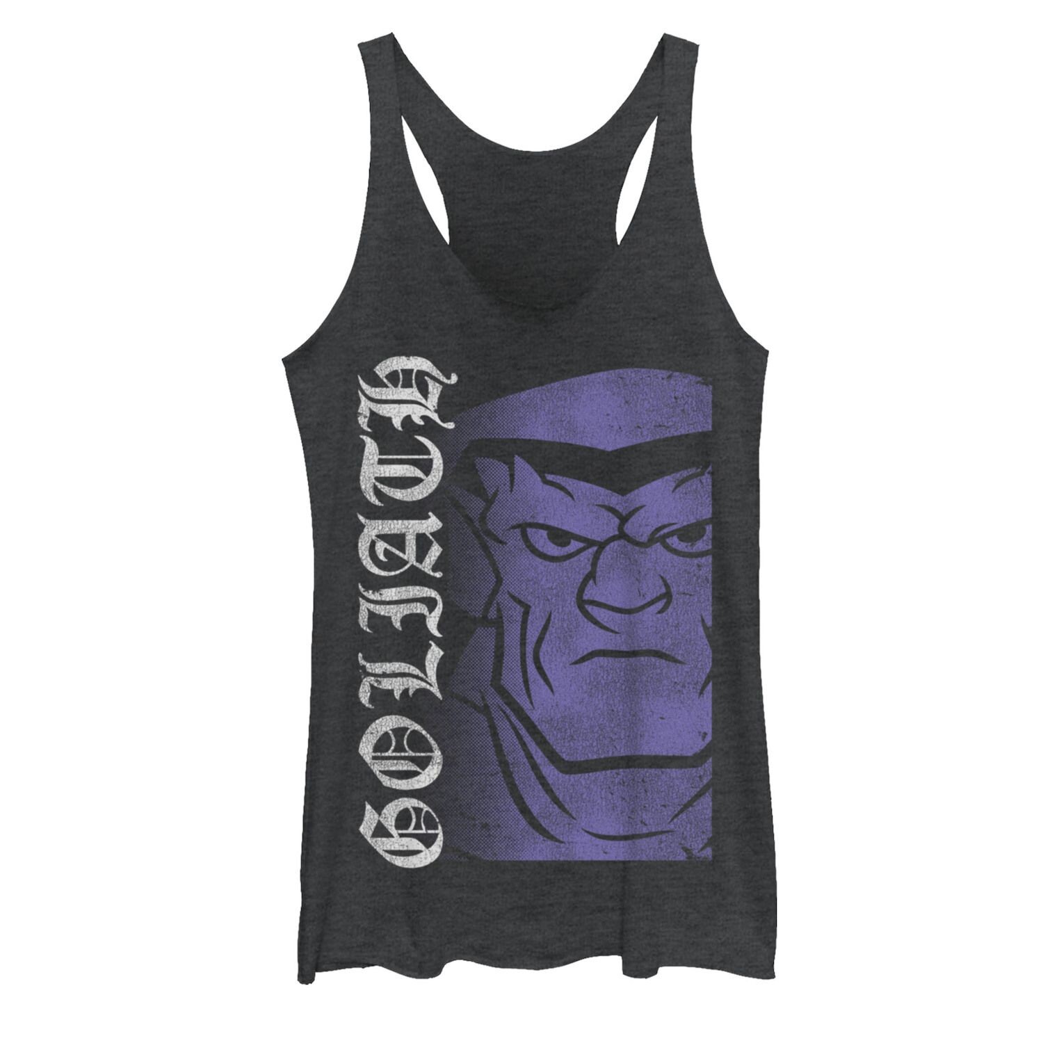 

Майка для юниоров Gargoyles Goliath с большой головой и логотипом фиолетового цвета со штампом-борцовкой и графическим рисунком Licensed Character