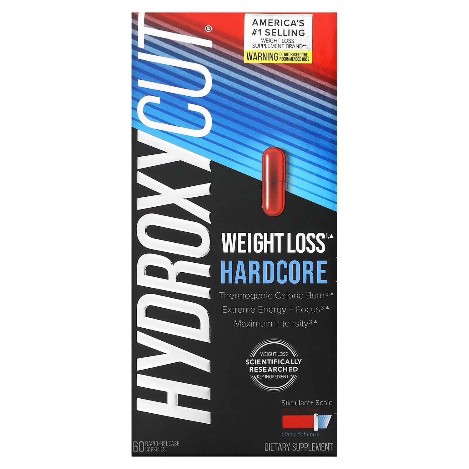 

Hardcore, 60 капсул с быстрым высвобождением, Hydroxycut