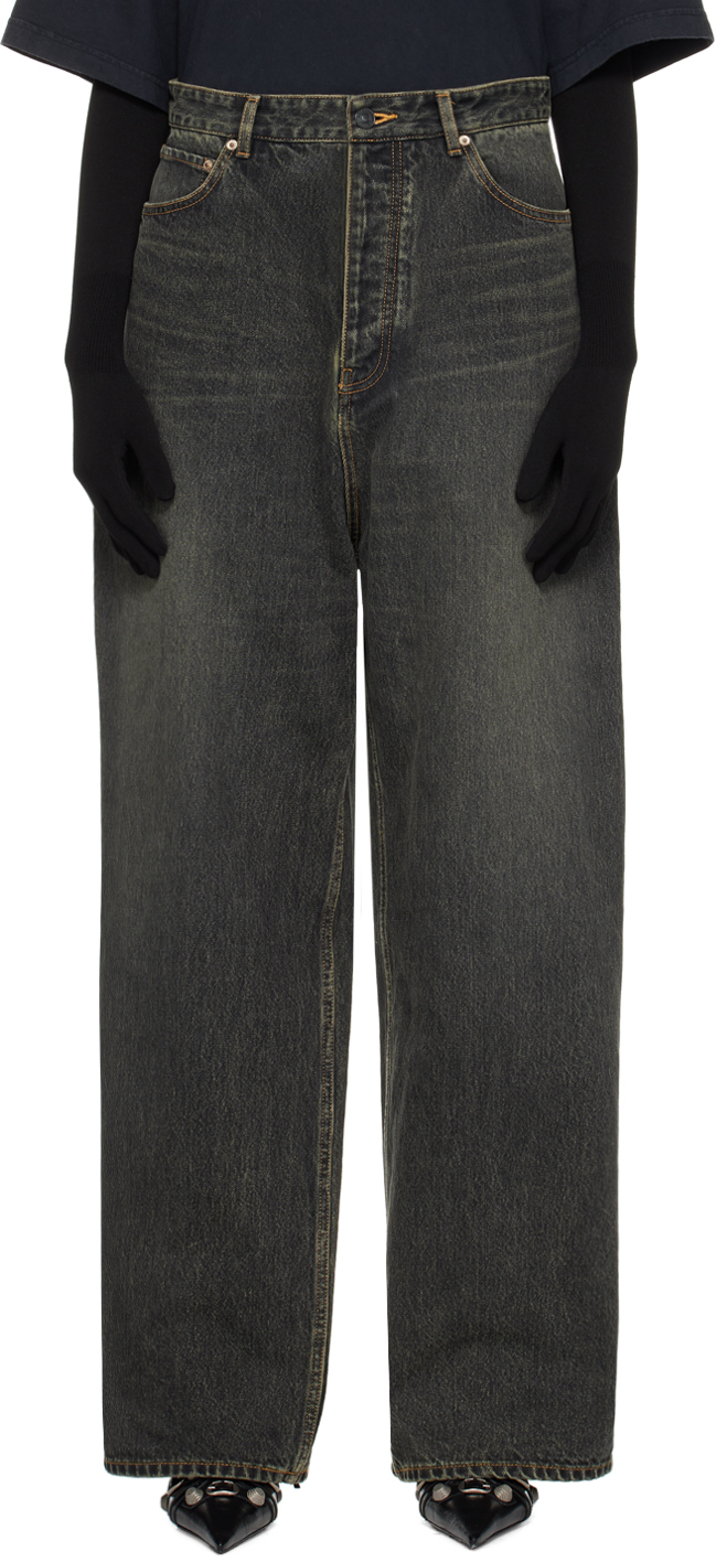 Черные мешковатые джинсы Balenciaga, цвет Washed black