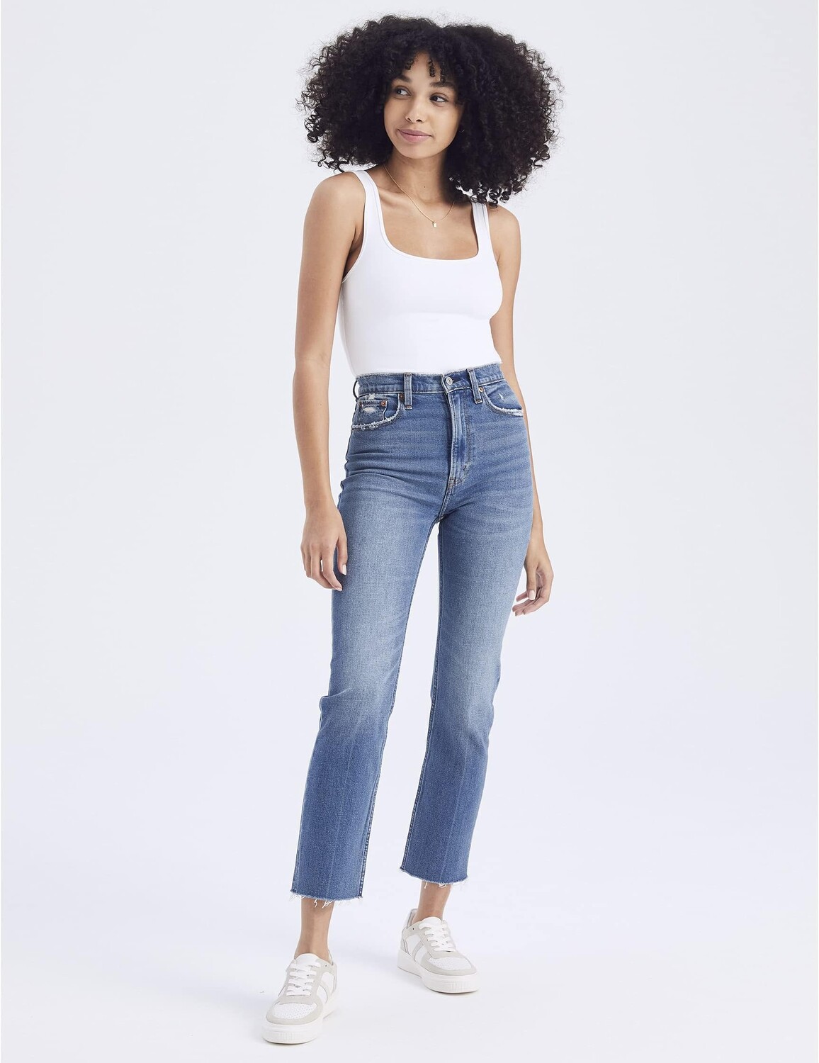 

Джинсы Ultra High Rise Ankle Straight Jeans Abercrombie & Fitch, цвет Medium Wash