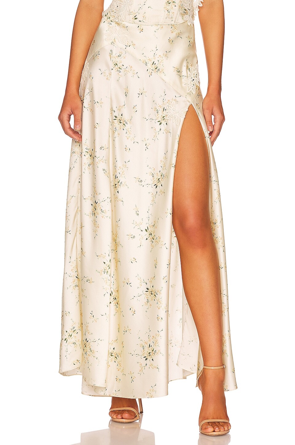 

Юбка макси LoveShackFancy Ziggy, цвет Canary Yellow