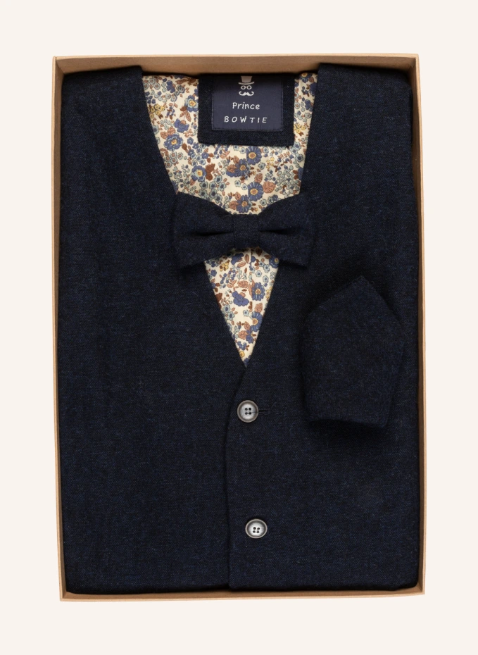 цена Комплект: костюмная жилетка, галстук-бабочка и нагрудный платок Prince Bowtie, синий