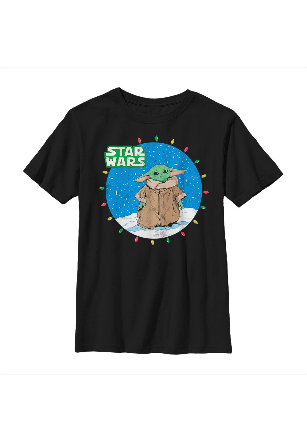 

Футболка с принтом Star Wars: The Mandalorian Snow Baby Lights Star Wars, черный