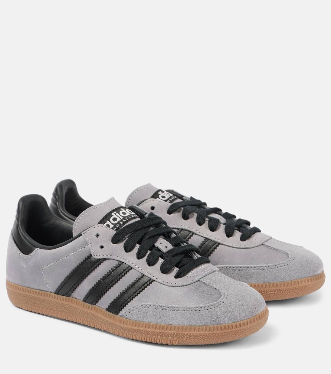 

Замшевые кроссовки Samba OG Adidas, цвет halo silver/core black/brown