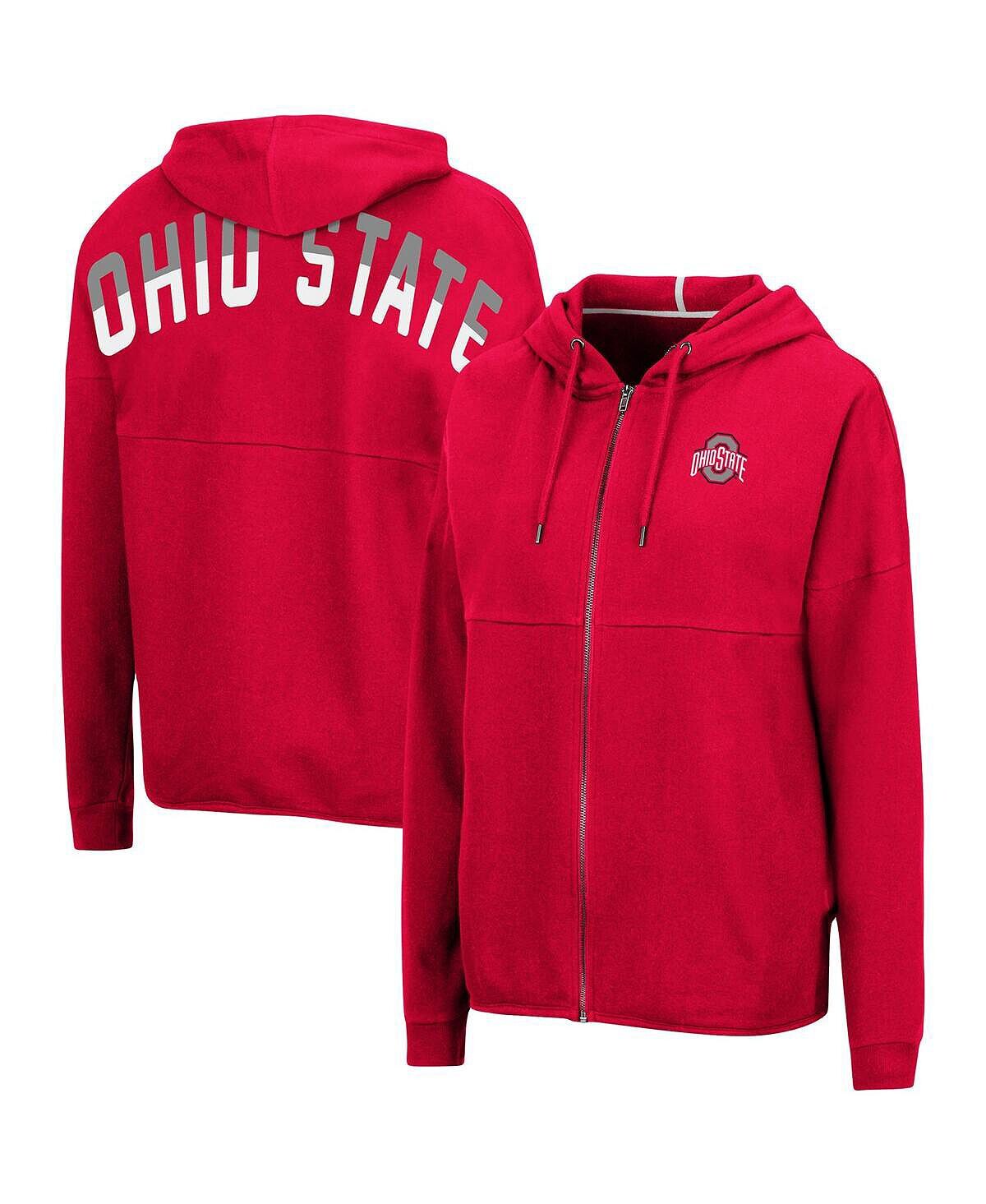 

Женская толстовка с молнией во всю длину Scarlet Ohio State Buckeyes Two-Hit Colosseum