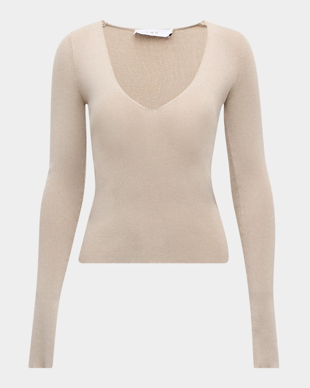 

Трикотажный топ Affa с v-образным вырезом Iro, цвет Beige Lurex Silver