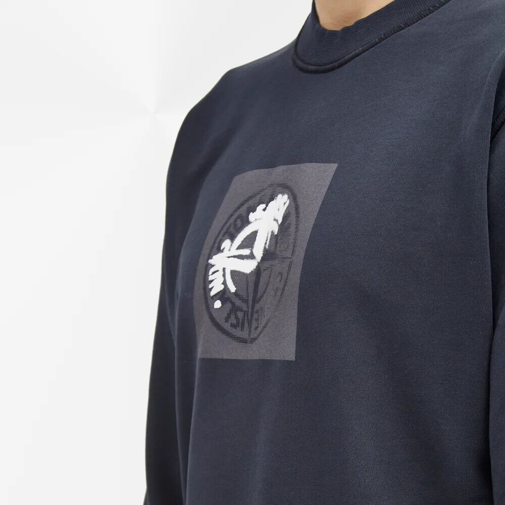 

Stone Island Толстовка с круглым вырезом Institutional One Badge, синий