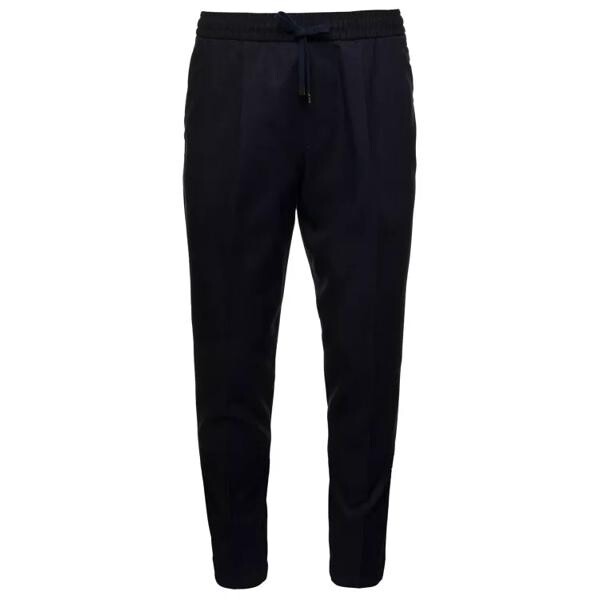 

Брюки pants with drawstring and logo patch in wool Jacob Cohen, синий