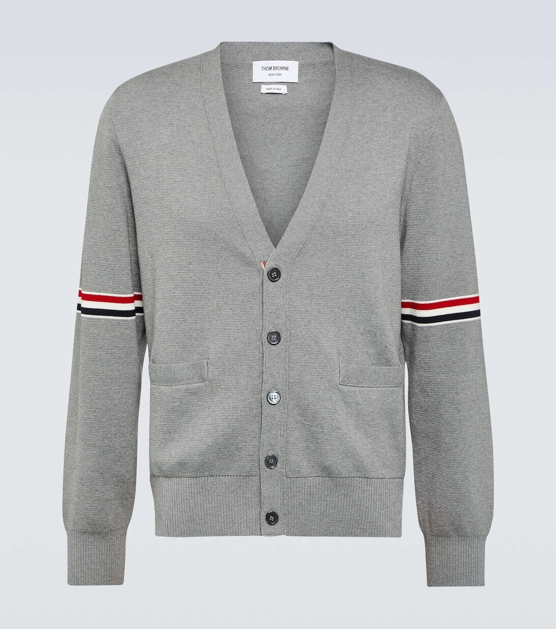 

Кардиган из хлопка с отделкой Ticolor Thom Browne, серый