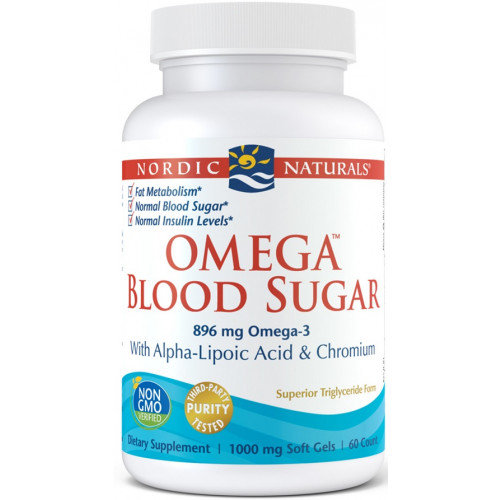 Nordic Naturals, Omega 3 Сахар в крови 60 мягких капсул