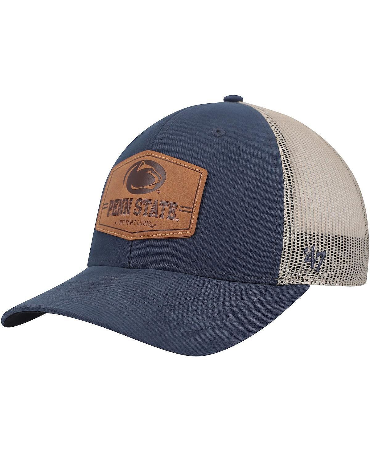 

Мужская темно-синяя регулируемая шляпа из сыромятной кожи Penn State Nittany Lions Trucker '47 Brand