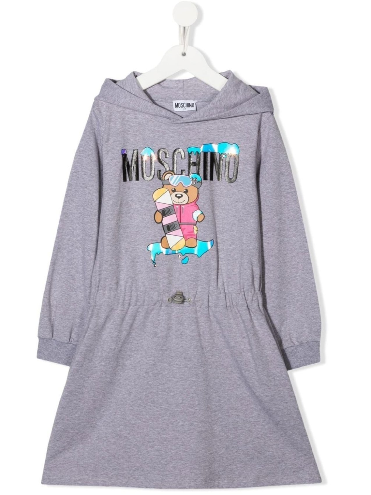 

Moschino Kids платье с кулиской и логотипом, серый