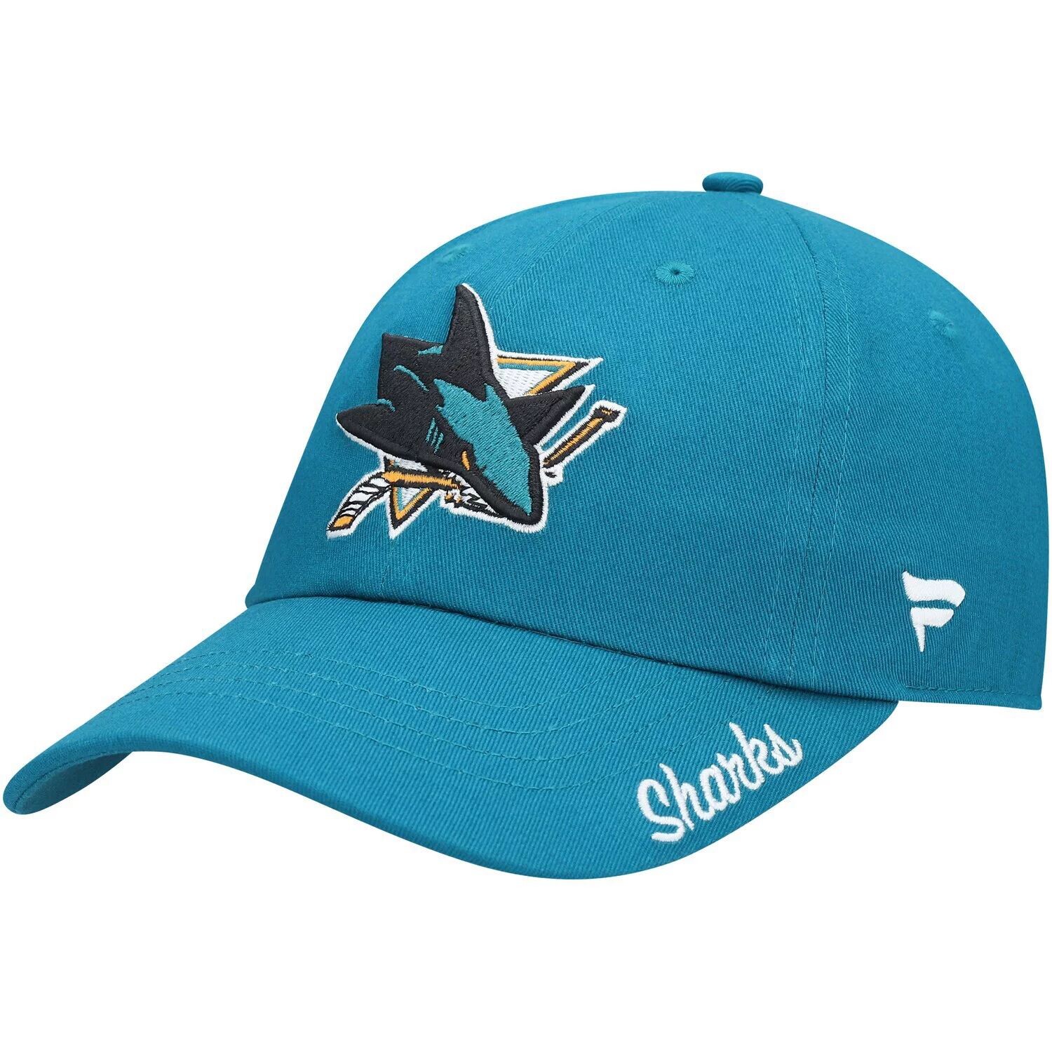 

Женская бирюзовая шапка с фирменным логотипом Fanatics San Jose Sharks Core с регулируемым логотипом Fanatics