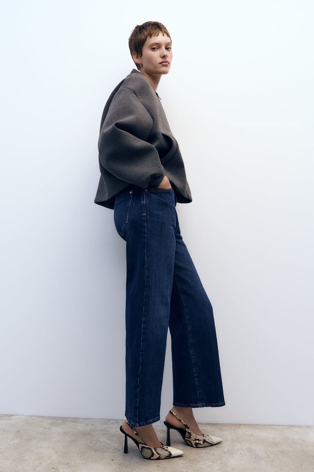 

Ботинки на каблоке с животным принтом ZARA, рисунок