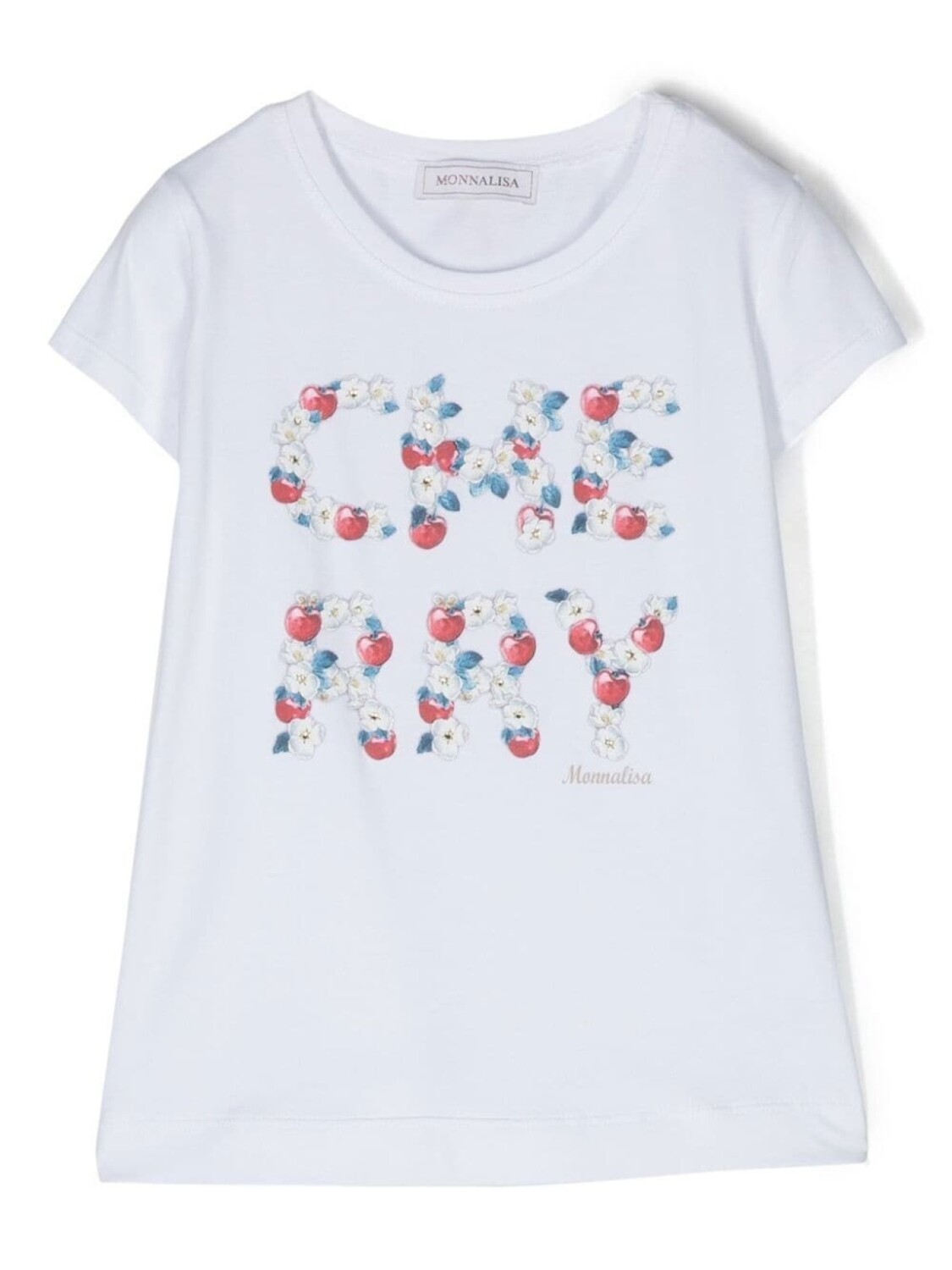 

Monnalisa floral cherry-print T-shirt, белый