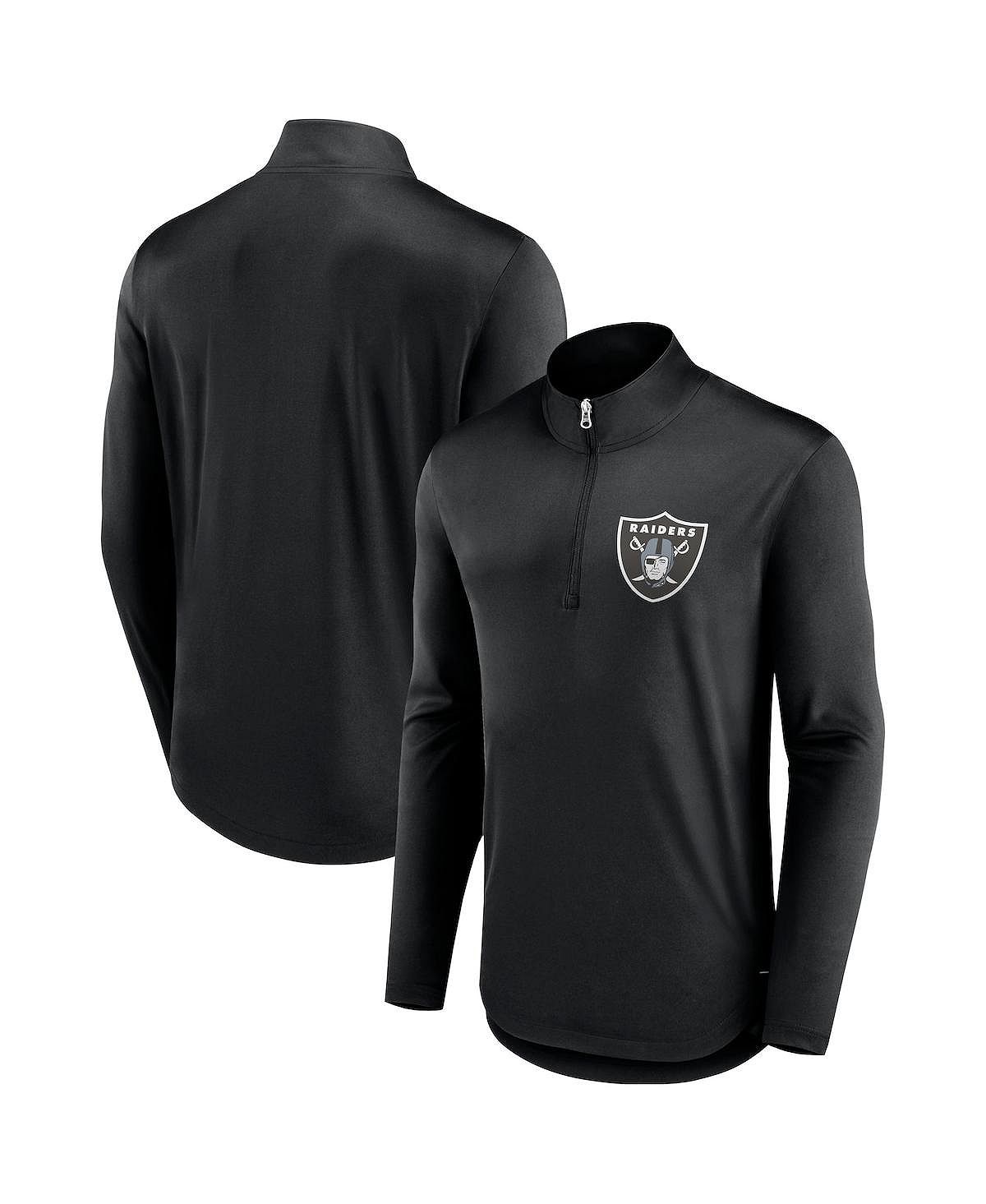 Мужская черная фирменная футболка с молнией четверть четверти Las Vegas Raiders Tough Minded Fanatics cool spots las vegas