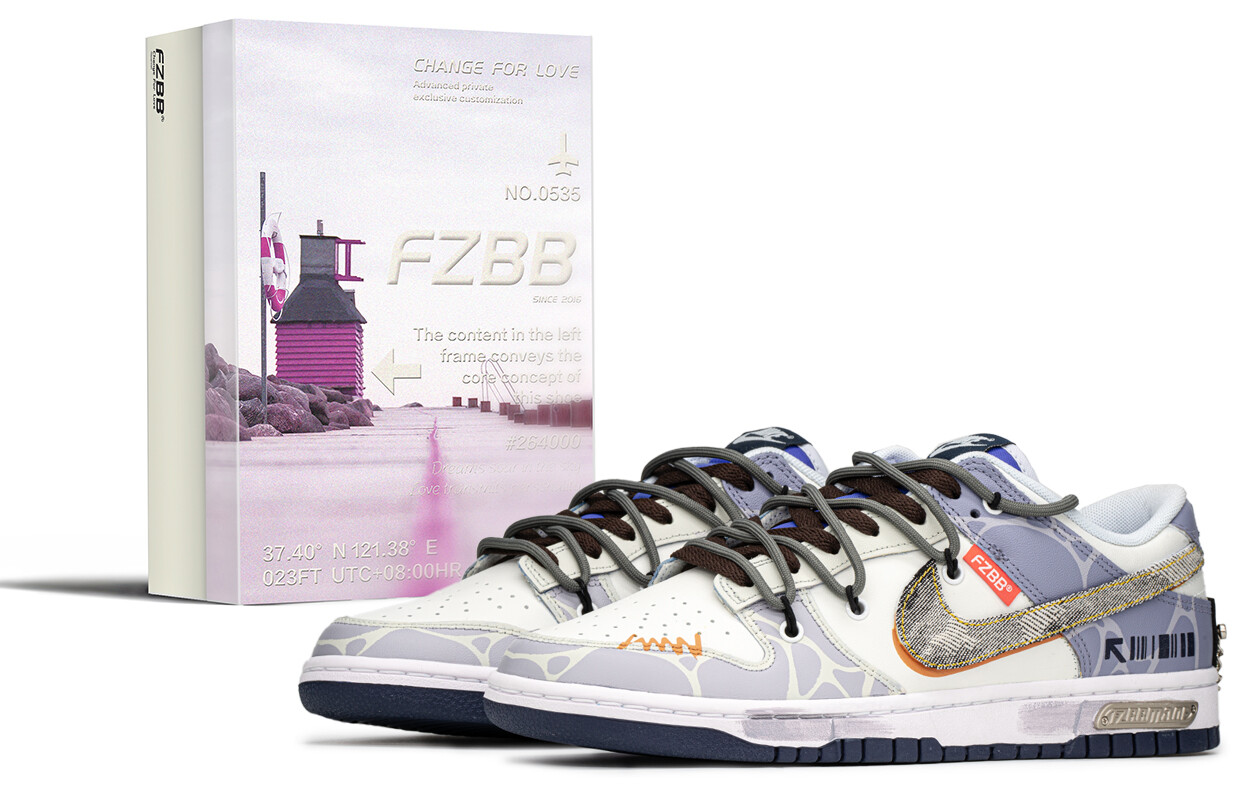 

Кроссовки Nike Dunk Skateboarding Shoes Men Low-top White/purple, фиолетовый