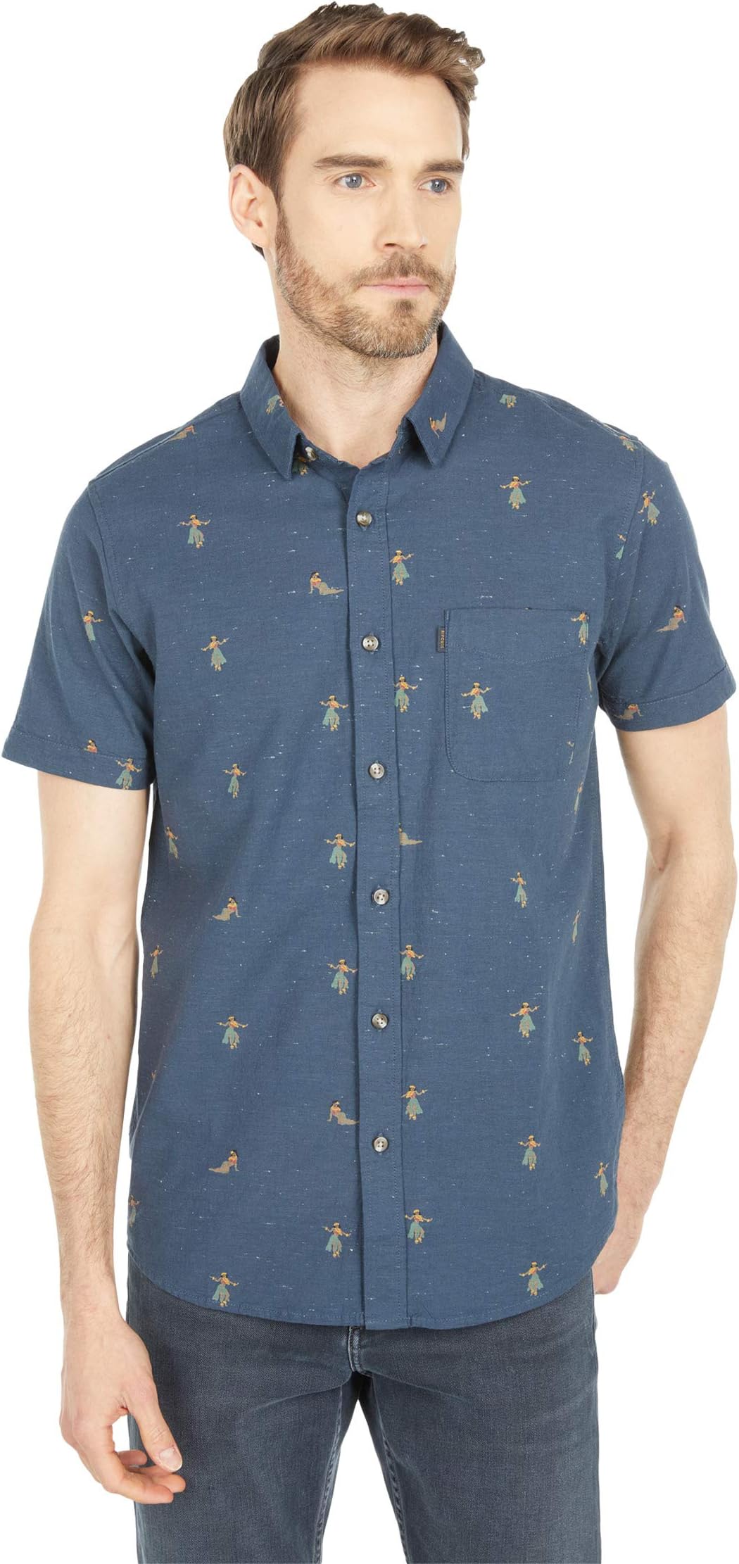 

Рубашка Rip Curl Hula Breach Short Sleeve Woven, темно-синий