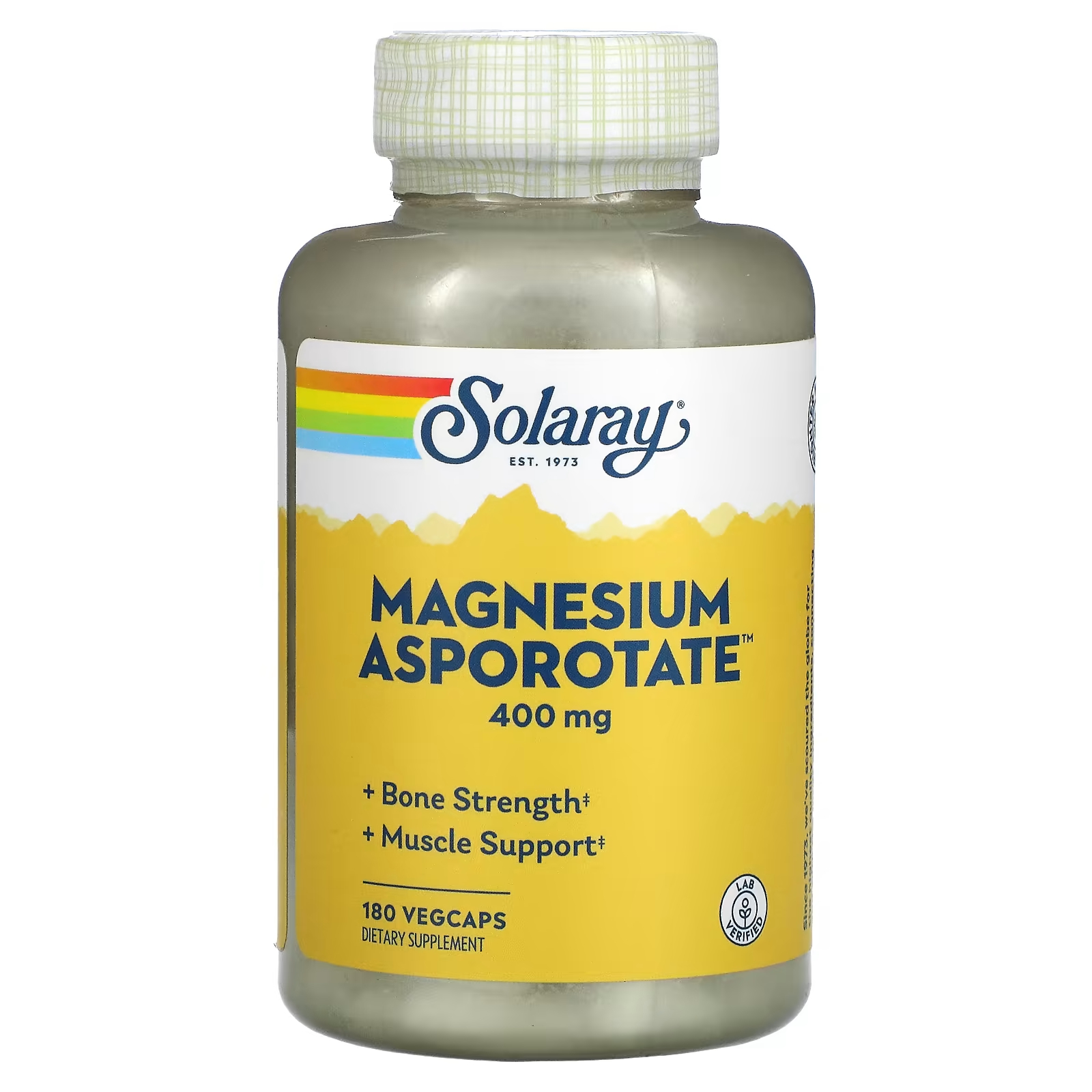Solaray Аспоротат магния 400 мг 180 растительных капсул (200 мг на капсулу) solaray magnesium asporotate магний 200 мг 120 растительных капсул