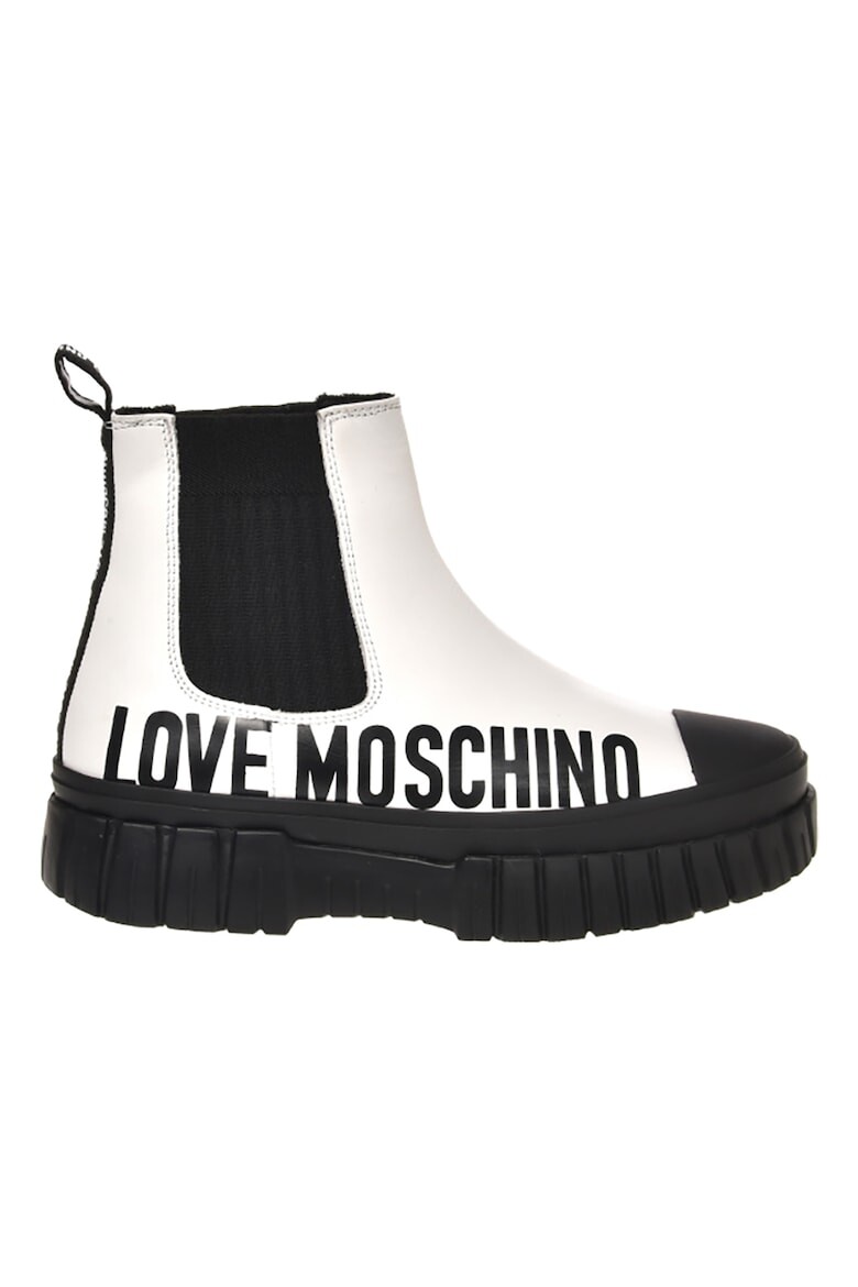 

Кожаные ботинки челси с логотипом Love Moschino, черный