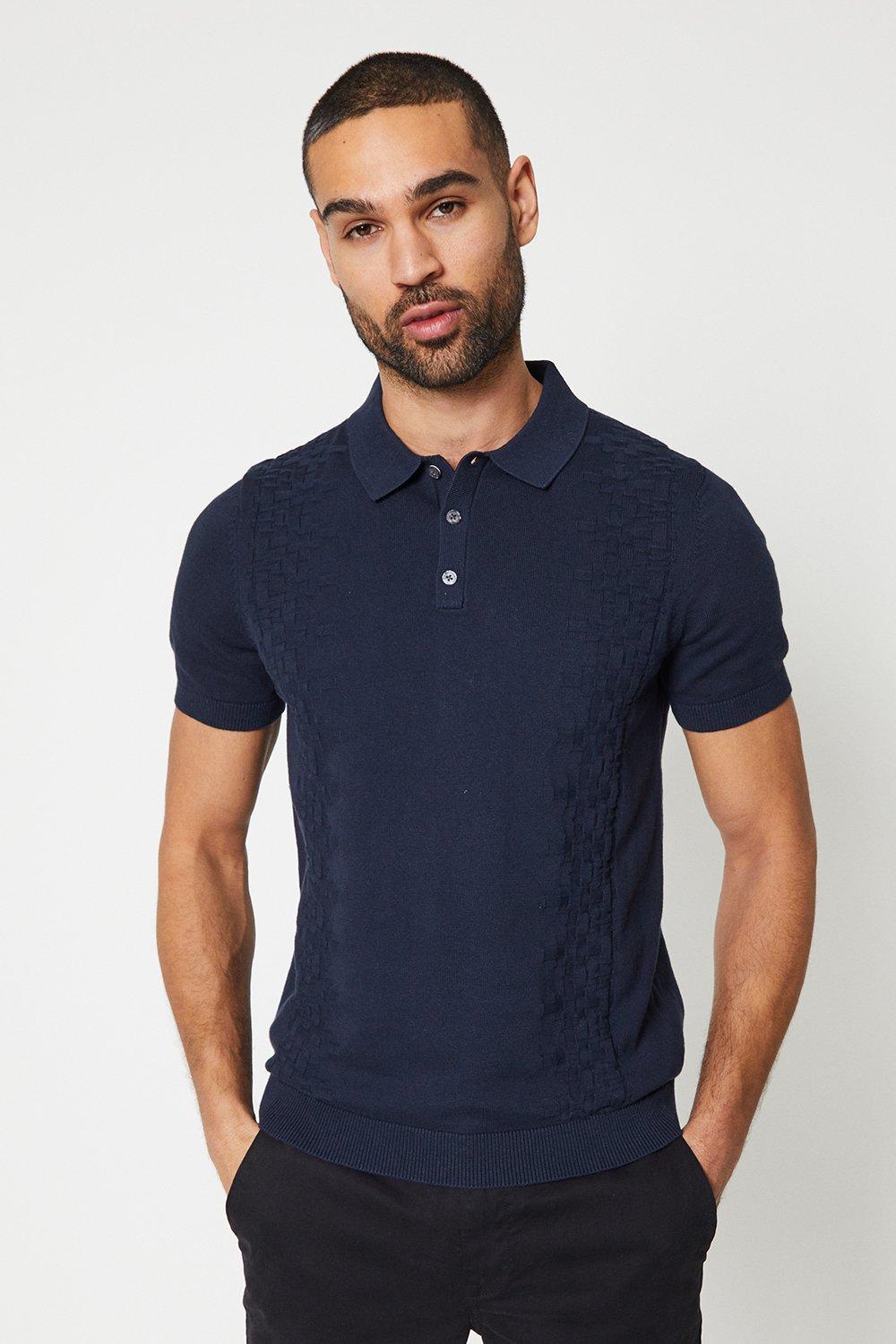 цена Вязаная футболка-поло с текстурой размещения Burton, темно-синий