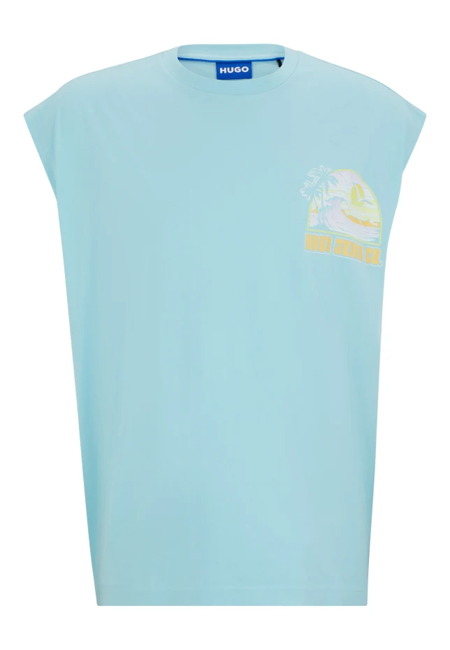 

Футболка naradise regular fit Hugo, бирюзовый