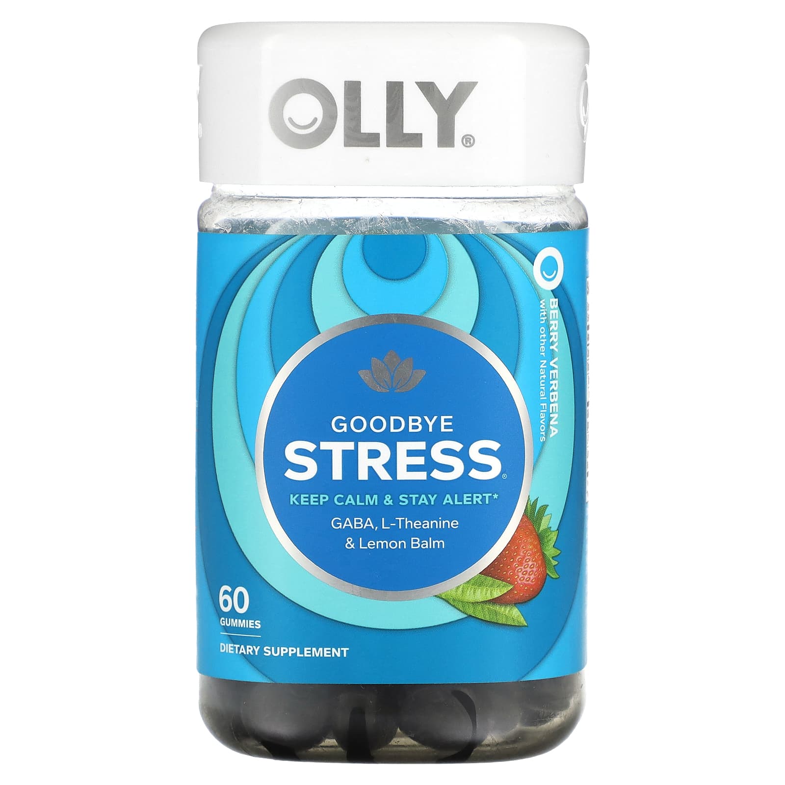 

Goodbye Stress, ягодная вербена, 60 жевательных таблеток, OLLY