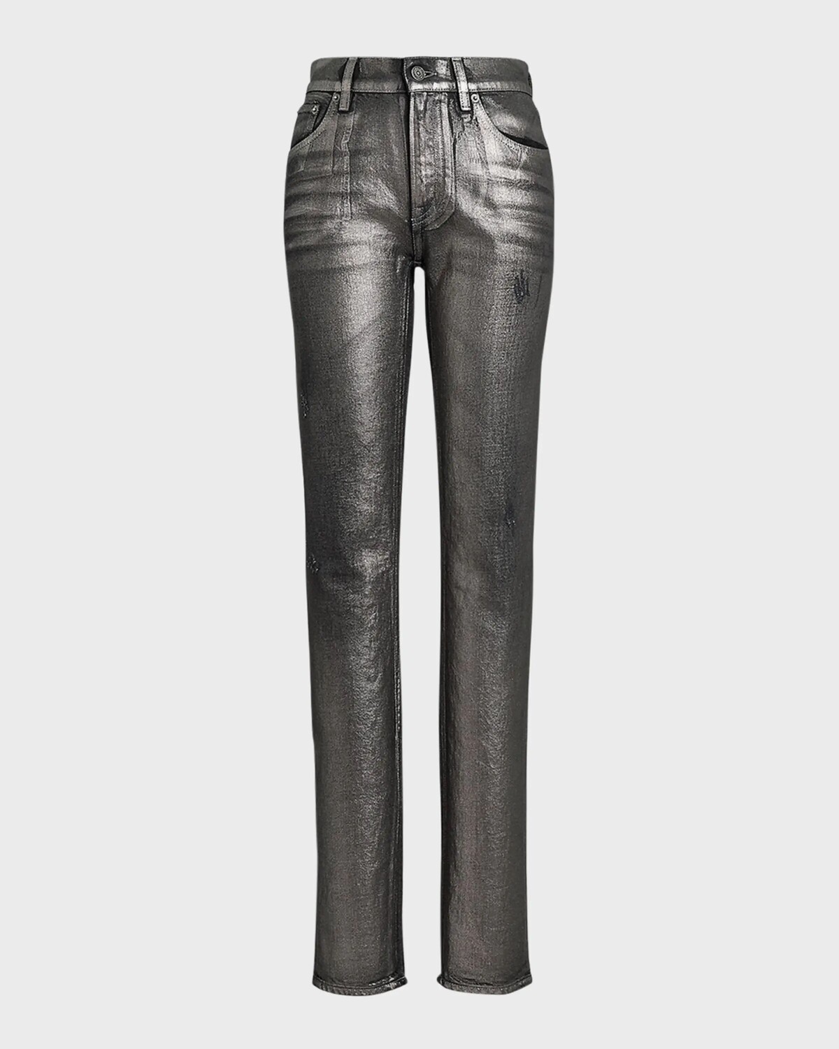 

Джинсы скинни 750 до щиколотки с эффектом металлик Ralph Lauren Collection, цвет Asteroid