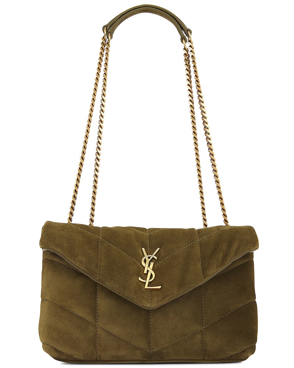 

Сумка мини Saint Laurent Toy Puffer, цвет Loden Green
