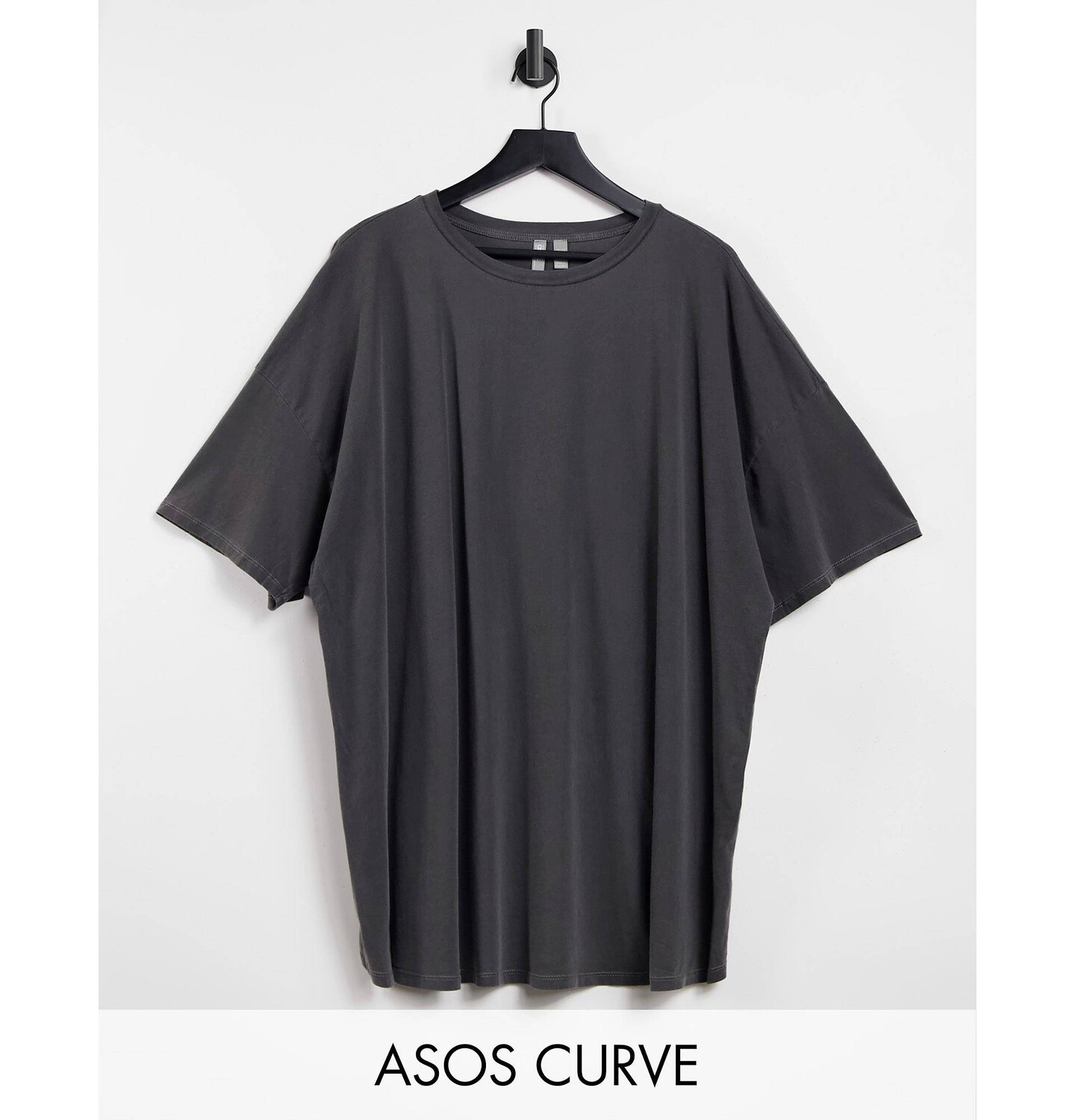 

Темно-серая футболка оверсайз ASOS DESIGN Curve, Серый