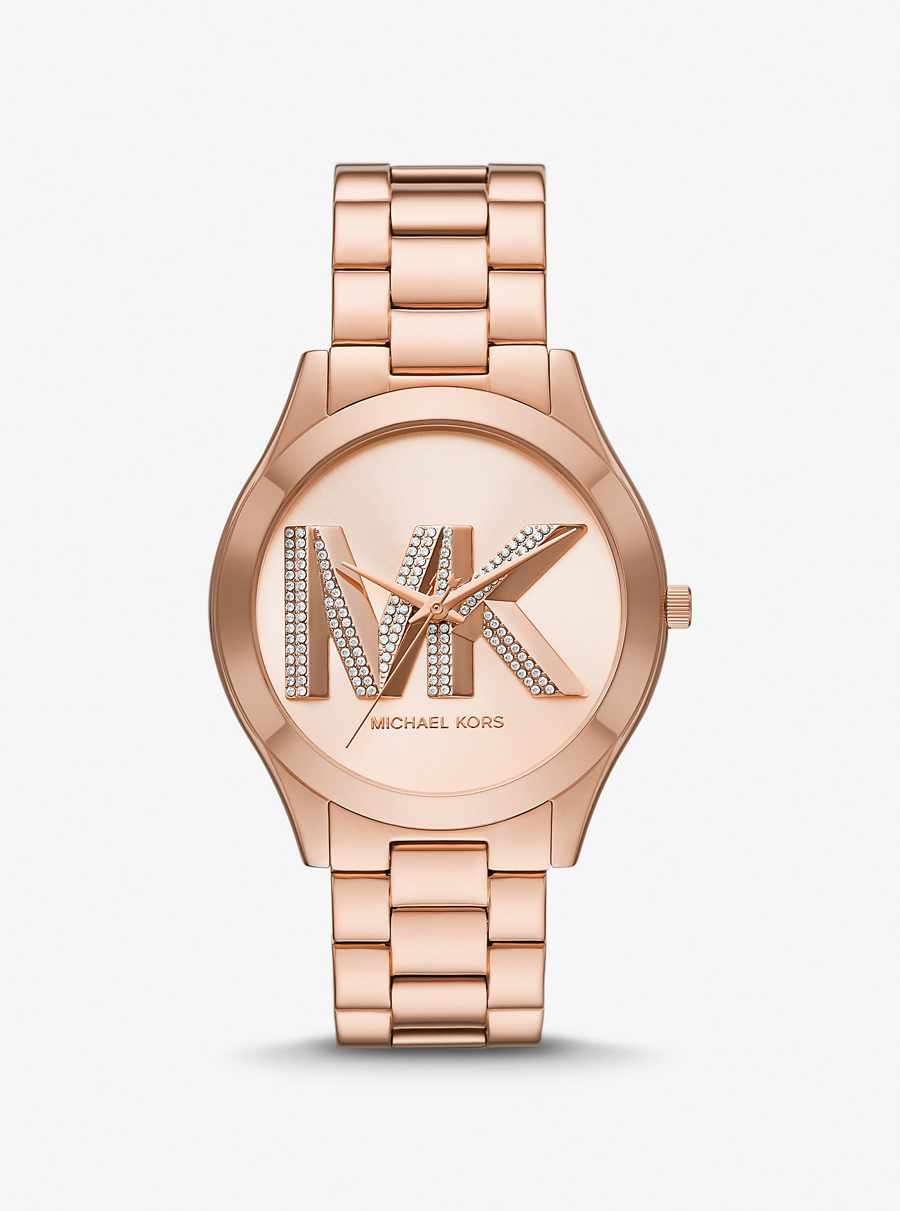 Узкие оверсайз-часы Runway оттенка розового золота Michael Kors, розовый