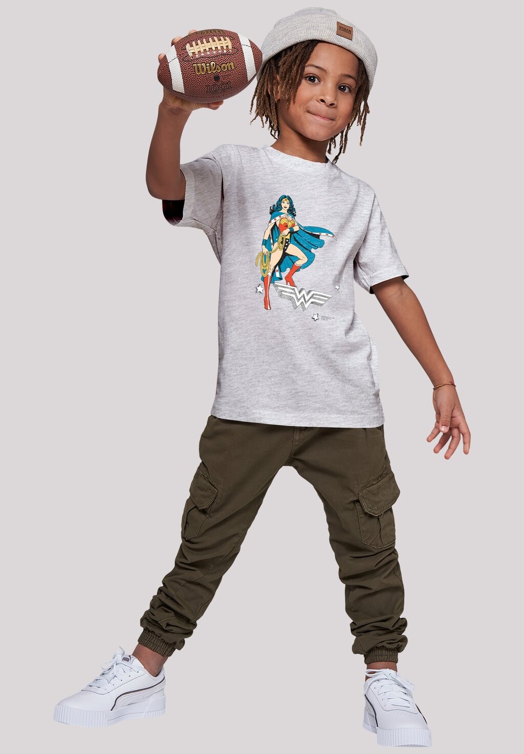 

Футболка с принтом DC COMICS STANDING LOGO F4NT4STIC, цвет heather grey