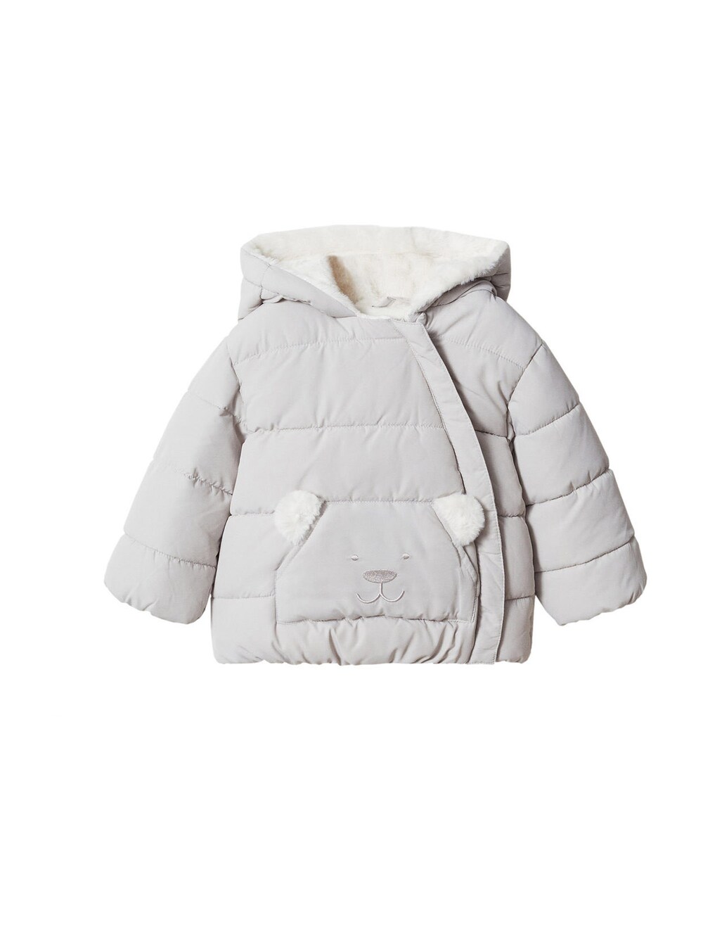 Зимняя куртка MANGO KIDS, светло-серый зимняя куртка aldo5 mango kids цвет russet