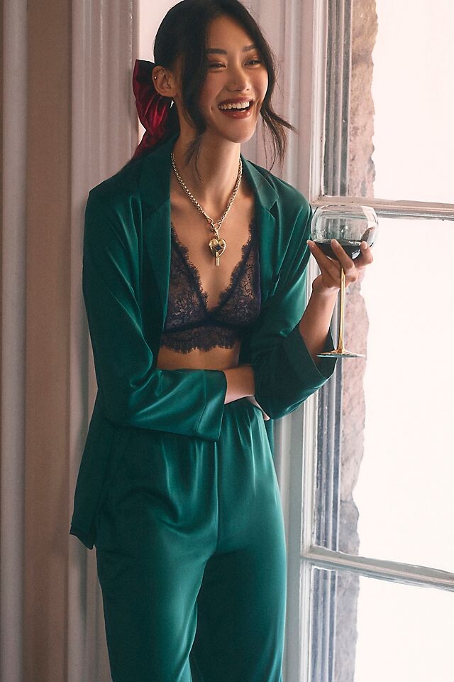 

Пижамный комплект Rya Collection атласный, изумрудный