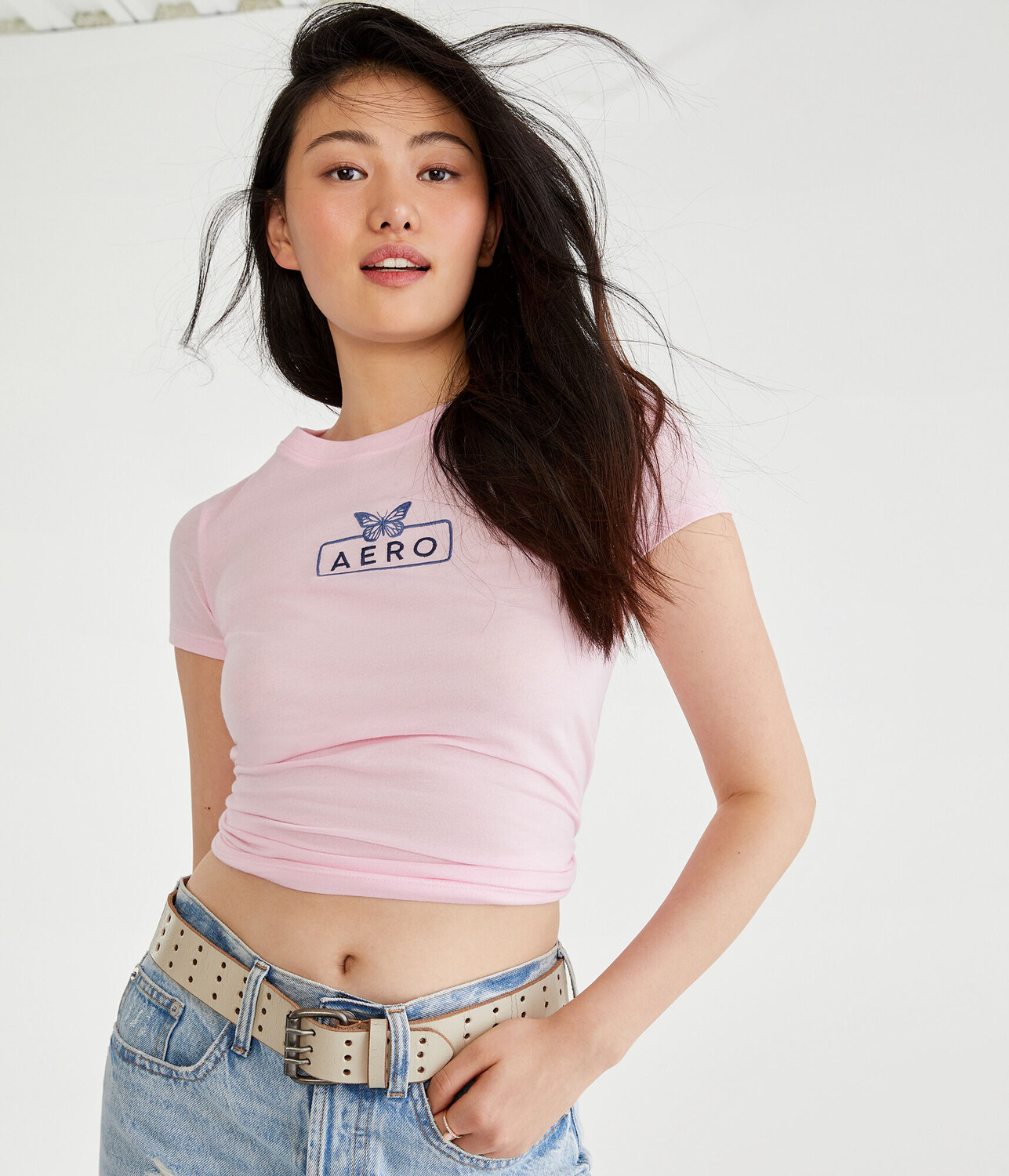 

Футболка с логотипом Aero Butterfly Box Aeropostale, розовый