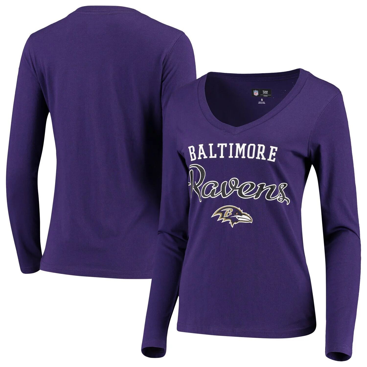 

Женская фиолетовая футболка G-III 4Her by Carl Banks Baltimore Ravens Post Season с длинными рукавами и v-образным вырезом G-III, Фиолетовый