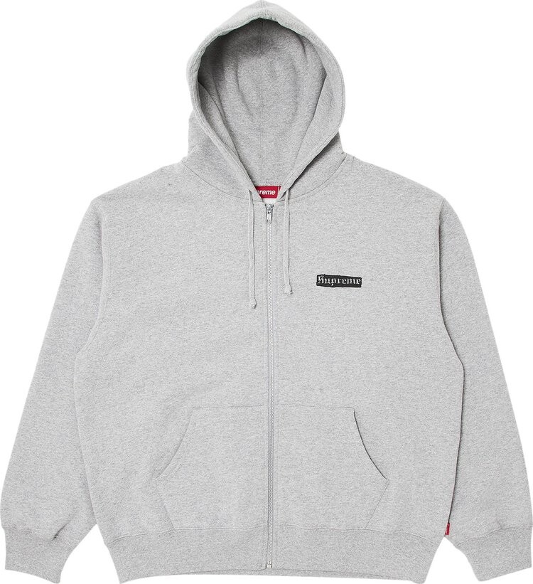 

Толстовка Supreme Spread Zip Up Hooded 'Heather Grey', серый