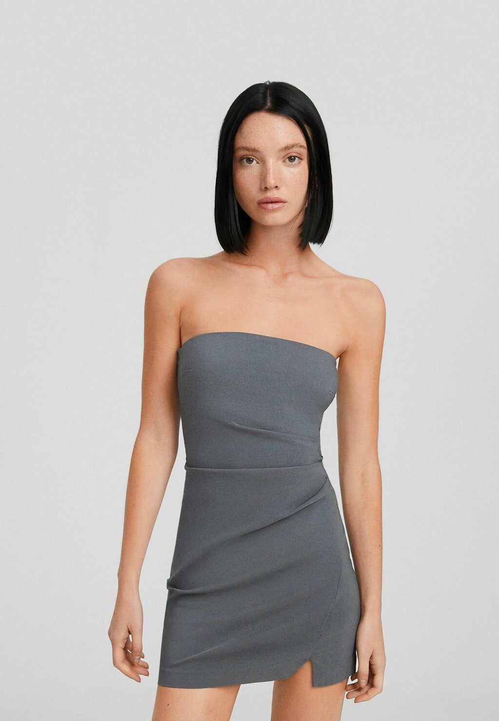 

Платье-футляр With Seams Bershka, цвет grey