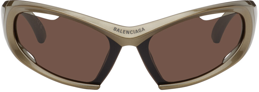 

Коричневые прямоугольные солнцезащитные очки Dynamo Balenciaga