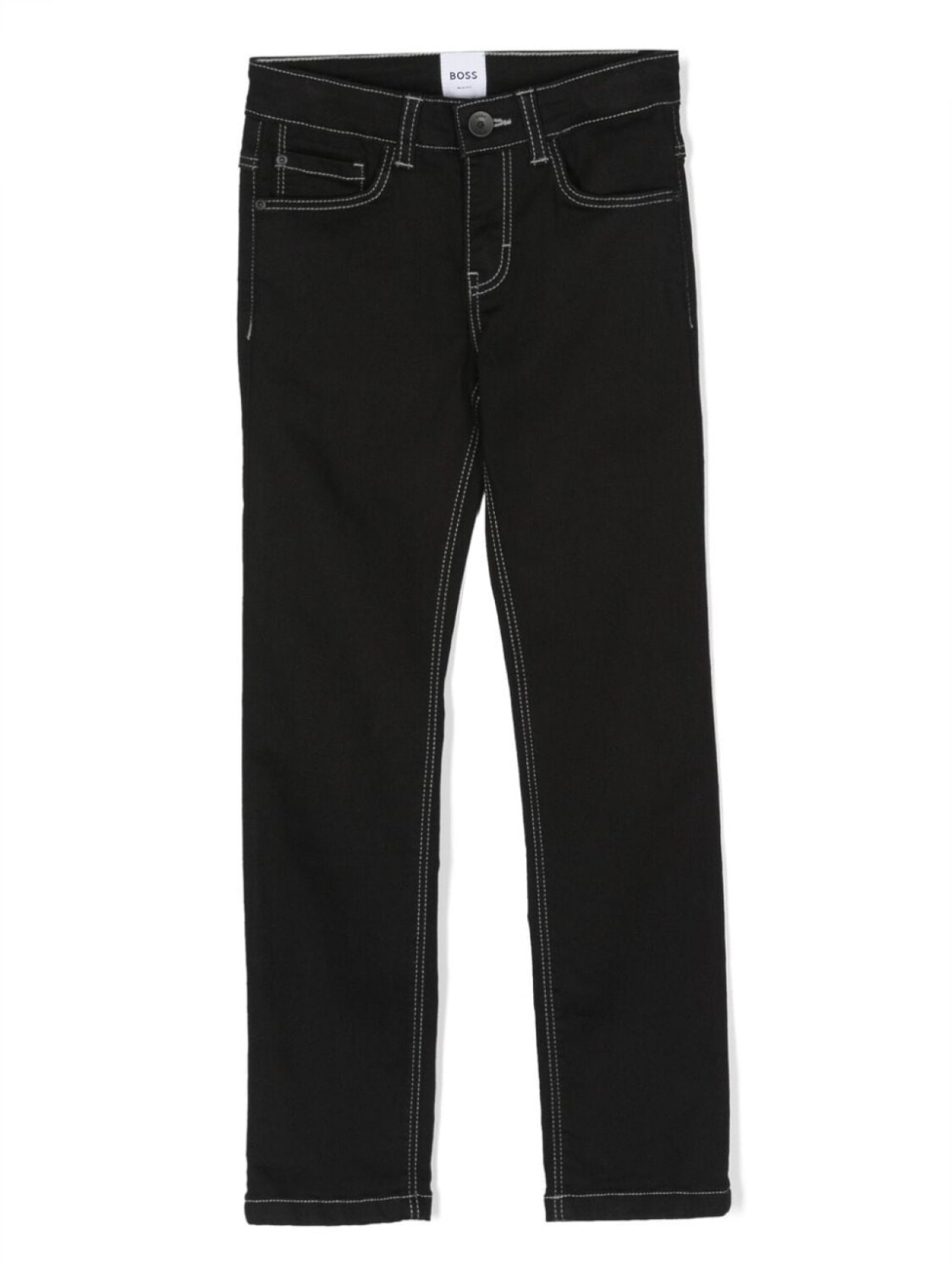 

BOSS Kidswear прямые джинсы с тисненым логотипом, черный
