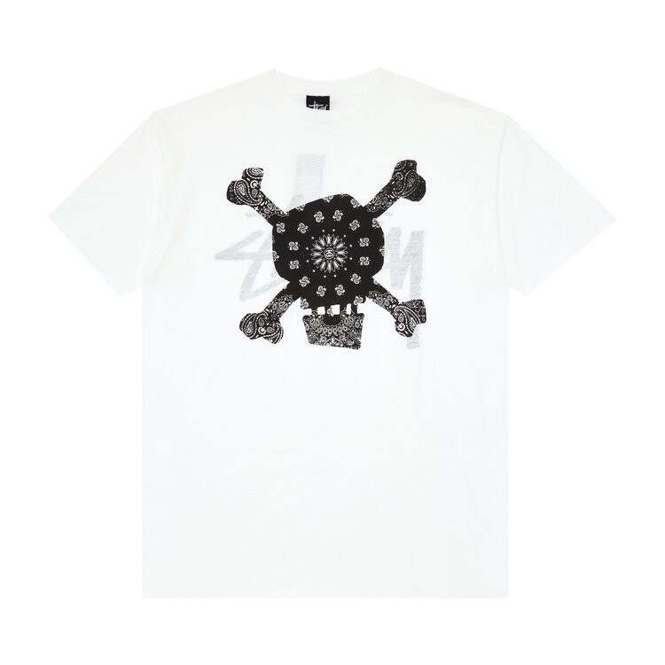 Футболка Stussy Paisley Skull 'White/Black', белый