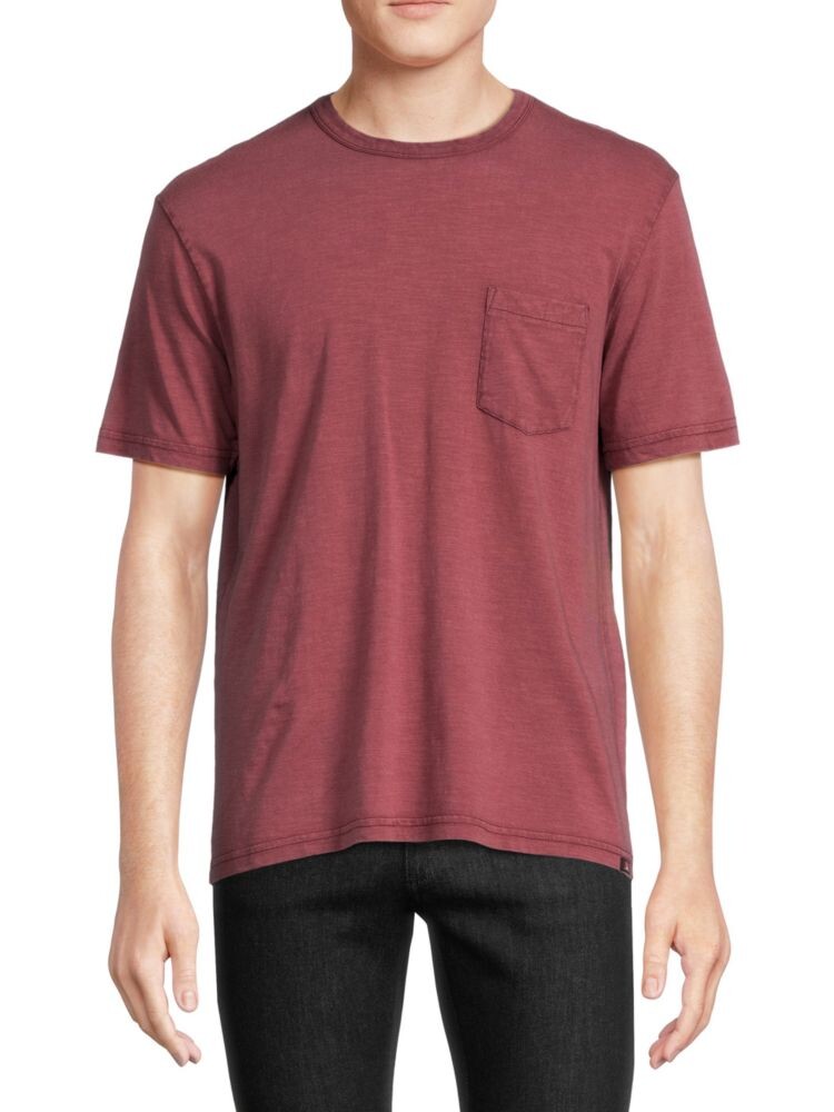 

Футболка с карманом и круглым вырезом Faherty Brand, цвет Plum Wine
