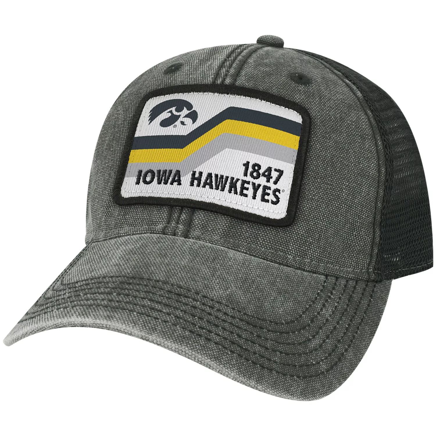 Мужская черная кепка Iowa Hawkeyes Sun & Bars Dashboard Trucker Snapback