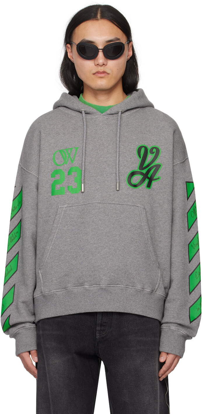 

Серый университетский худи Off-White