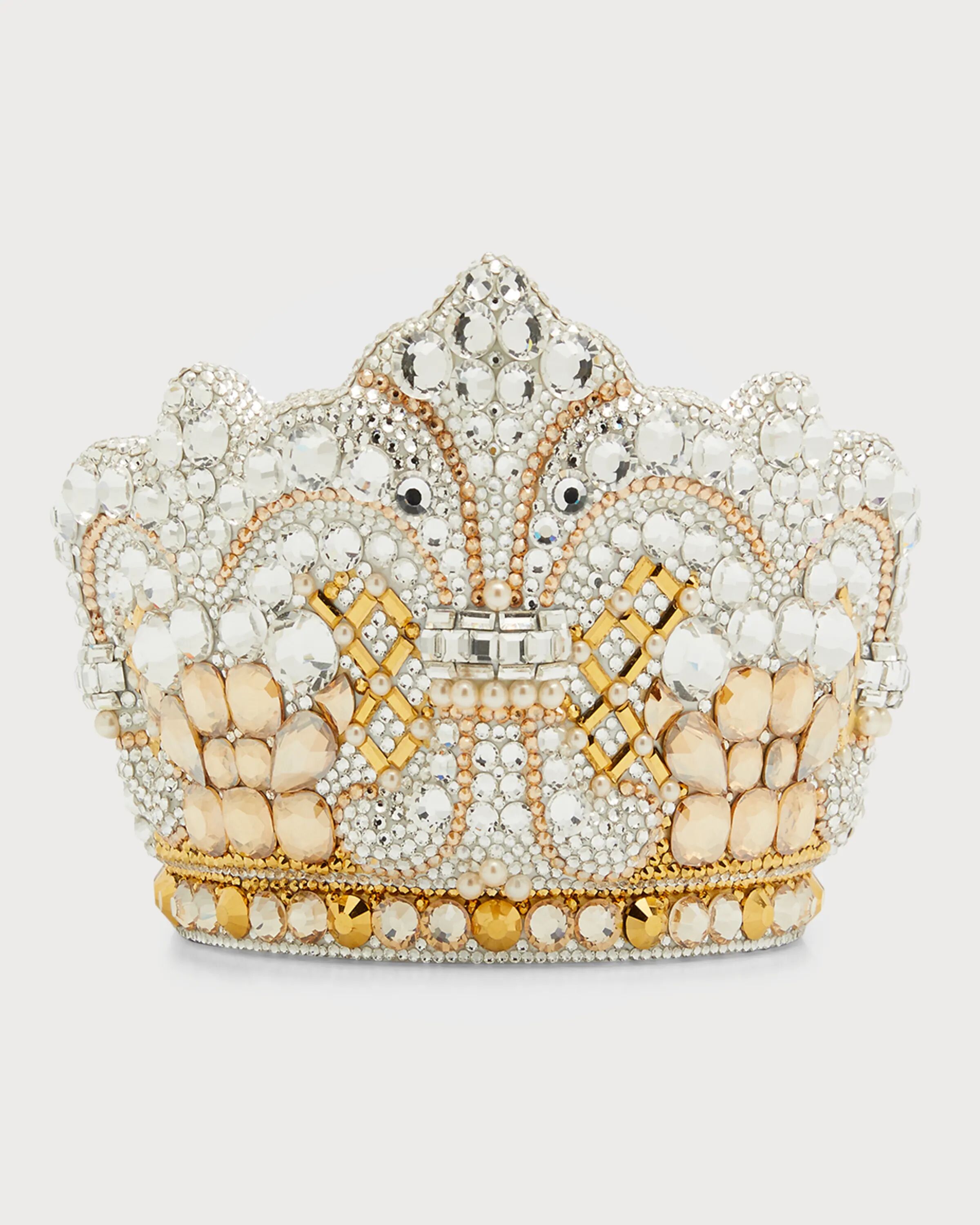 

Сумка женская Crown Allover Crystal Minaudiere Judith Leiber Couture, цвет Champagne