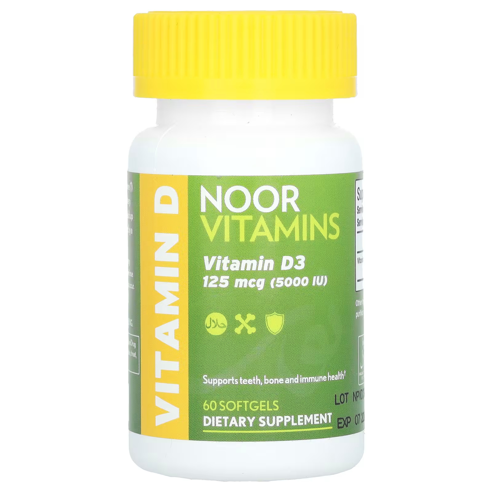 Витамины D3 Noor Vitamins 125 мкг, 60 мягких таблеток