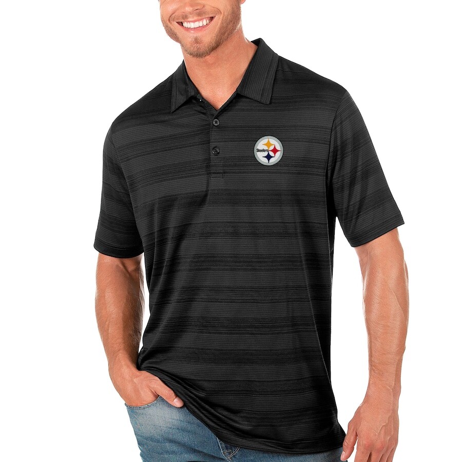 

Поло с коротким рукавом Antigua Pittsburgh Steelers, черный