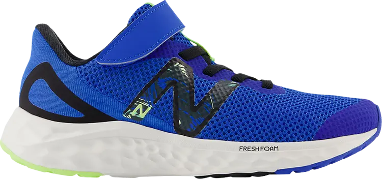

Кроссовки Fresh Foam Arishi v4 Bungee Lace Top Strap Little Kid X-Wide 'Blue Oasis', синий