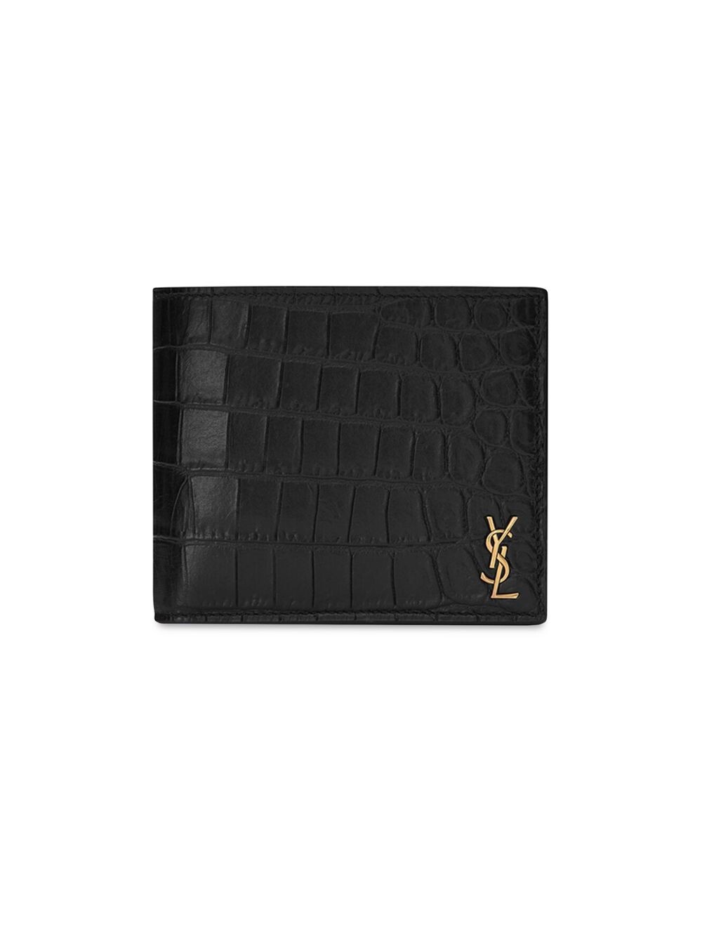 

Маленький кошелек Cassandre East/West с портмоне из матовой кожи с тиснением под крокодила Saint Laurent, черный